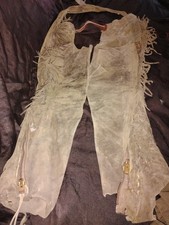 Vintage Antique Tan/Green Chaps Leather 34 Inches
