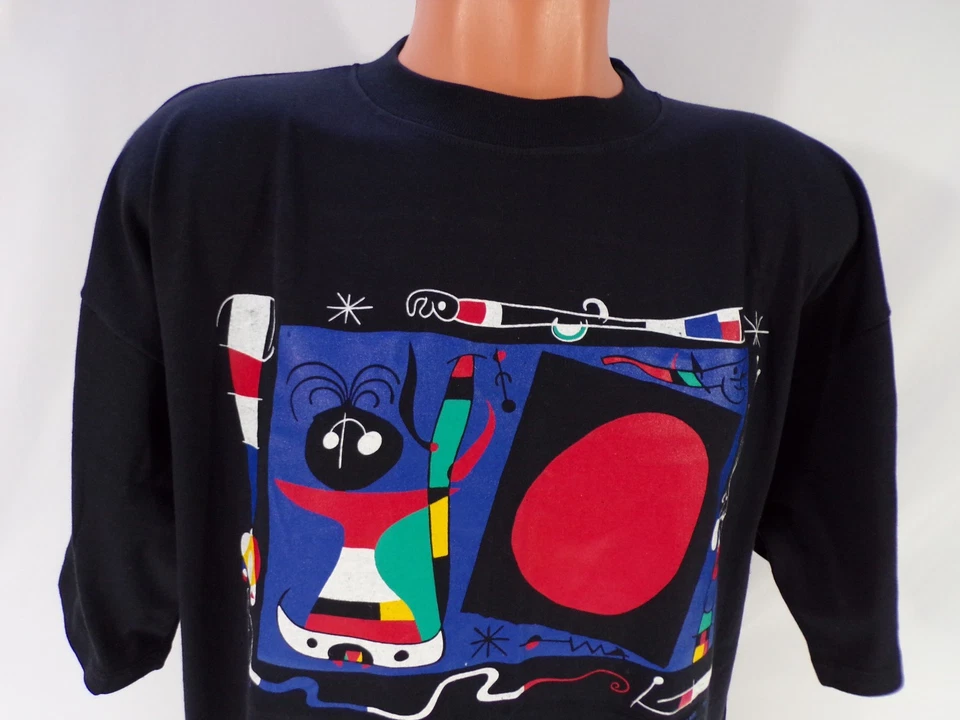Camiseta De Colección Rara Joan Miro Art 1995 Barcelona Para Hombre XL Negra 100% Algodón G25 Foto 3 de 4