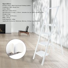 4 Step Ladder, Foldable Step Stools for Adults Anti-Slip Pedal, Lightweight FG