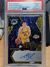 2022 Panini Mosaic FBAUS Austin Reaves Fast Break Gold Autograph PSA 9 Auto 10