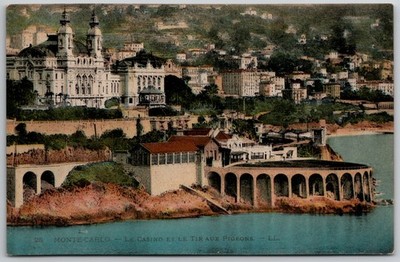 Monte Carlo Casino & Pigeon Shoot Vintage Postcard c.1900s LL Paris