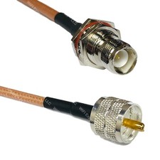 RG400 RP-TNC FEMALE BULKHEAD to PL259 UHF Male RF Cable FAST-SHIP LOT