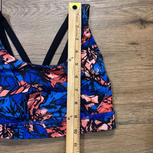 Lululemon Energy Bra (Exhale)Mini Paint Storm Harbor Blue Multi / Black Women 4 - Picture 5 of 6