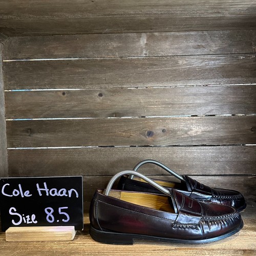Herren Cole Haan Mahagoni Braun Leder Leger Bequem Penny Halbschuhe Größe 8,5 D