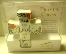 Cross by Alexas Angels, White Ceramic, Write Your Prayers & Keep Them In Cross..