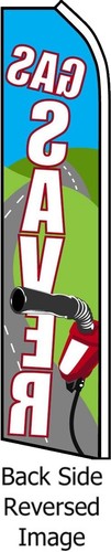GAS SAVER FLUTTER FEATHER FLAG Swooper Vertical Advertising Sign Bow Banner - Picture 3 of 5