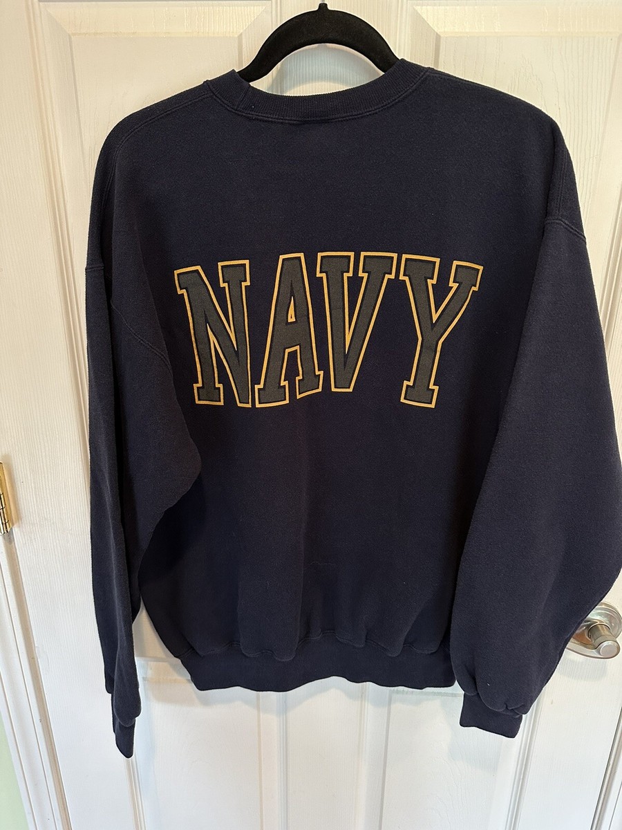 Soffe U.S. Navy PT Crewneck Sweatshirt Navy Blue Size Large