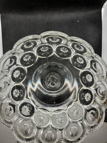 Vintage LE Smith Moon Stars Clear Glass LargeCandy Dish HTF Bowl Glows - Picture 24 of 24