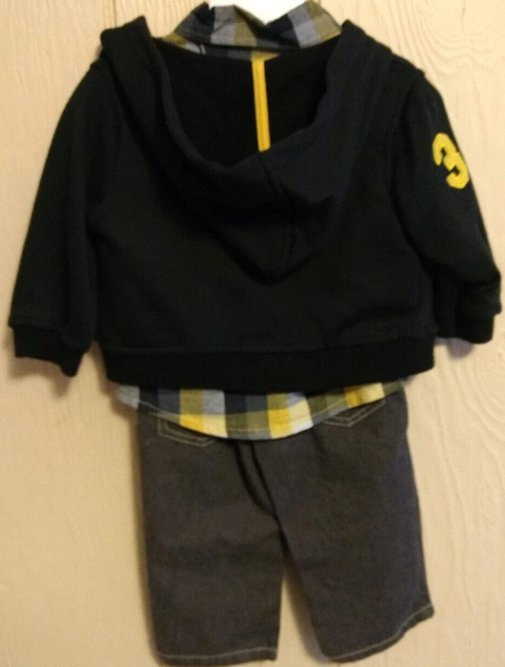 EE. UU. POLO ASSN. Conjunto de chaqueta con capucha de 3 piezas para niños talla 12M Foto 2 de 2