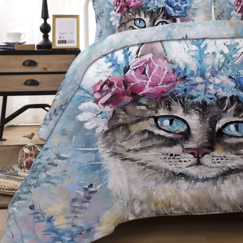 Cat Animals Quilt Duvet Cover Pillowcases Bedding Set Single Double King Size UK - Picture 62 of 64