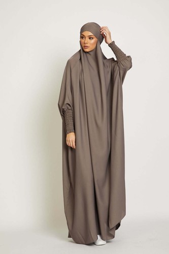 One Piece Full Length Jilbab Khimar with Chunnat sleeves All Color Firdous - Picture 25 of 58