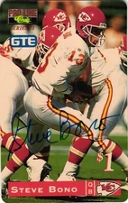 Steve Bono GTE Phone Card Signed 1995 Classic Live NFL Football AUTO Chiefs