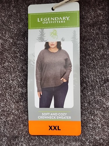 Maglione girocollo donna nuovo con etichette Legendary Outfitters morbido e accogliente marrone taglia XXL - Foto 1 di 10