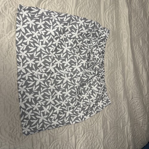 18W Pull-On Skort Comfort White Stripe Floral Lands' End Women cotton - Picture 10 of 16