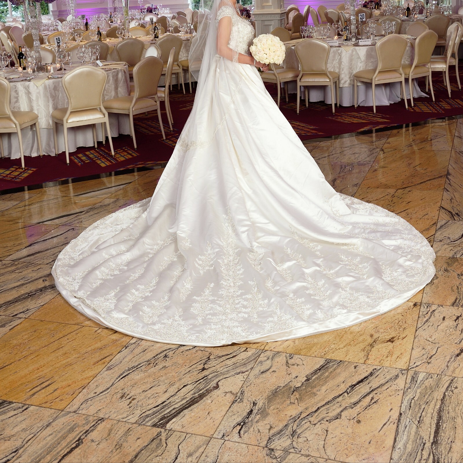 Stephen Yearick Wedding Dress Ball Gown KSY49 Sz 6 Swarovski Crystals Long Train image 7