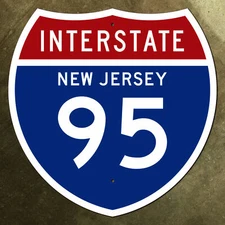 New Jersey interstate route 95 highway marker road sign turnpike 1957 12x12