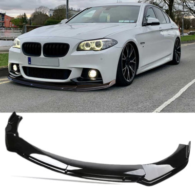 Für 5er F10 F11 Spoilerschwert Frontspoiler Front spoiler Lippe Schwarz Glanz
