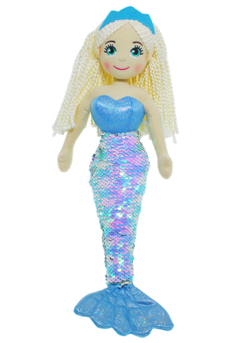 Blue Mermaid Doll Soft Plush Toy Shelly 17"/45cm Mythical Creatures - Picture 3 of 3