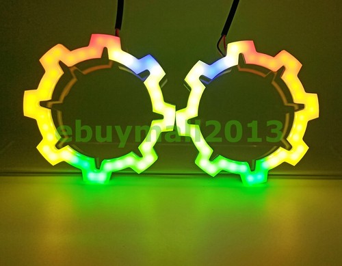 BT App Octagonal Gear Dynamic Flow Chase RGB Halo Demom Devil Angel Eye for Ford - Picture 16 of 35