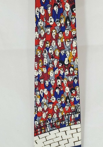Racing Cars Race Track Laps Spectators Men's Necktie Driver Blue Neck Tie - Picture 3 of 4