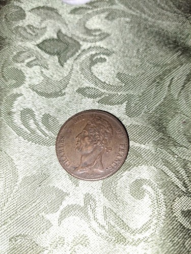 1829-A FRENCH COLONIES FRANCAISES 5 CENTS RARE TYPE BEAUTIFUL AU COIN SOME WEAR - Picture 7 of 10