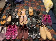 Lote De 19 Pares De Zapatos Damas Rango De Tallas De 9-10 Usados Diferentes Marcas