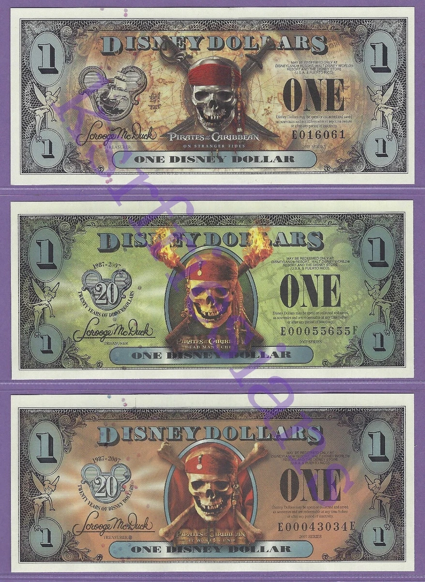Pirates of the Caribbean Disney Dollars (1968-Now) | eBay
