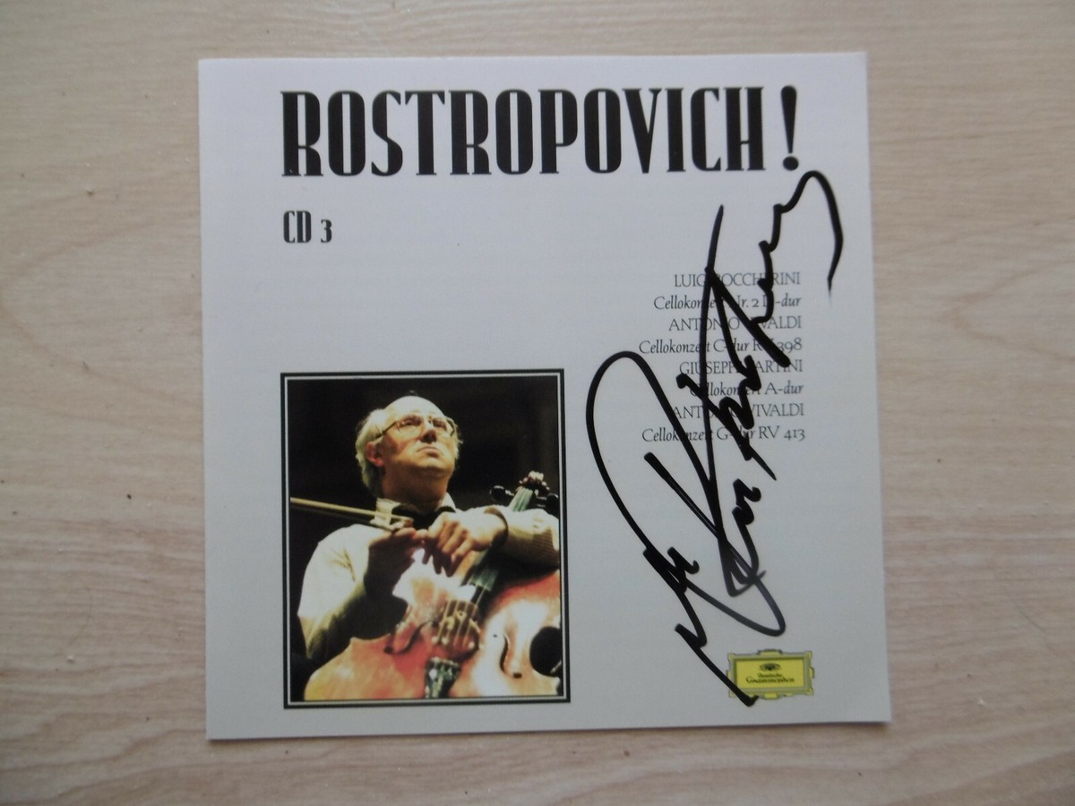Mstislav Rostropovich Conductor/Cellist signed CD-Cover autograph