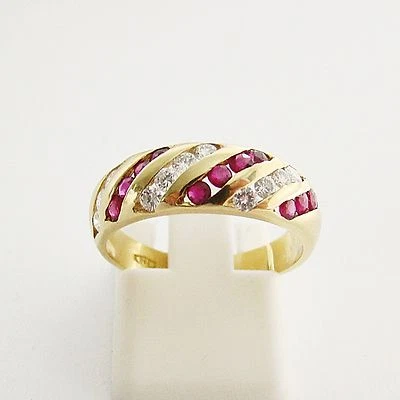 Ring Gold 750er Rubin Brillanten 18 kt Diamant Bandring Goldschmuck Edelsteine - Bild 1 von 4