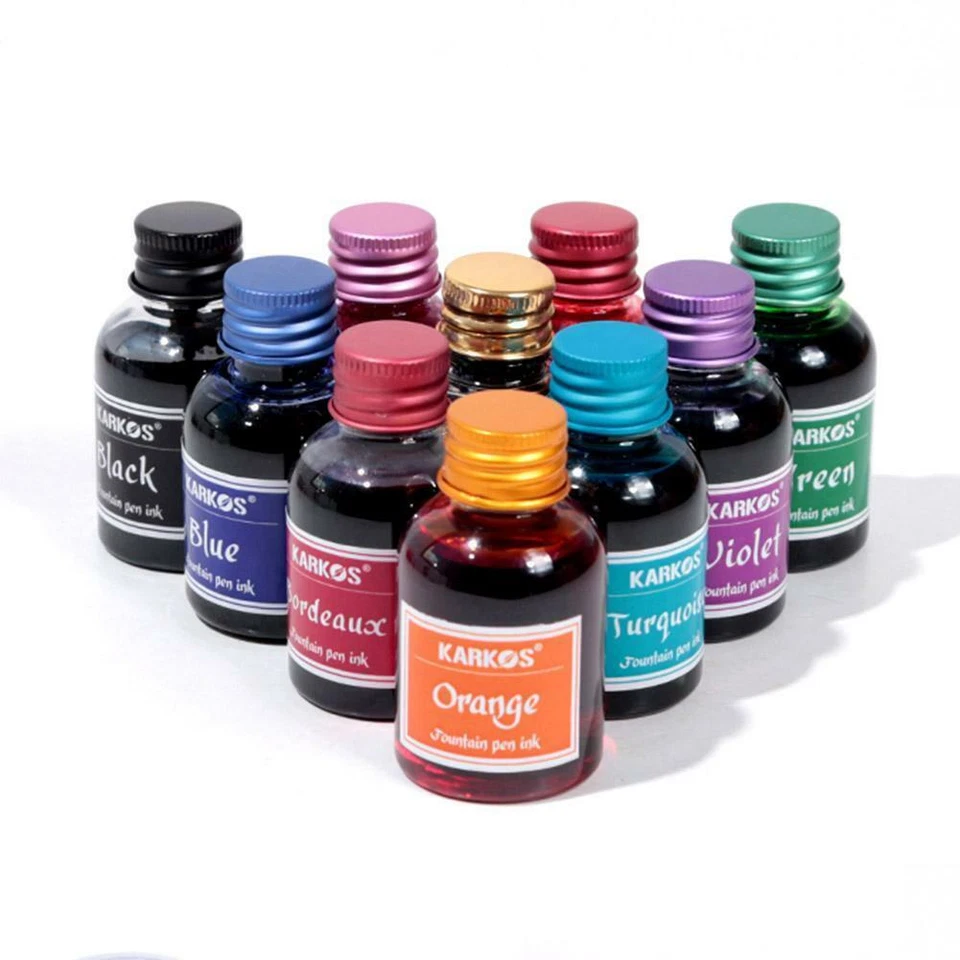 Tinte Füllertinte Schreibtinte für Füllhalter 30ml Tinte im Glas 10 Farben Blau - Bild 1 von 4