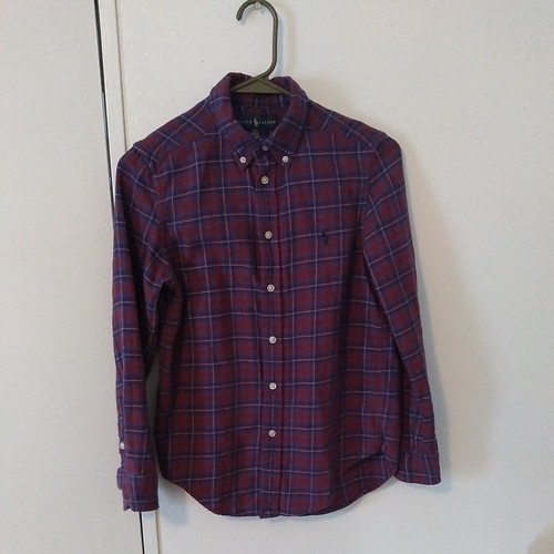 RALPH LAUREN Boy's Long Sleeve Button Down Flannel Shirt Size M (10-12) - Picture 2 of 8