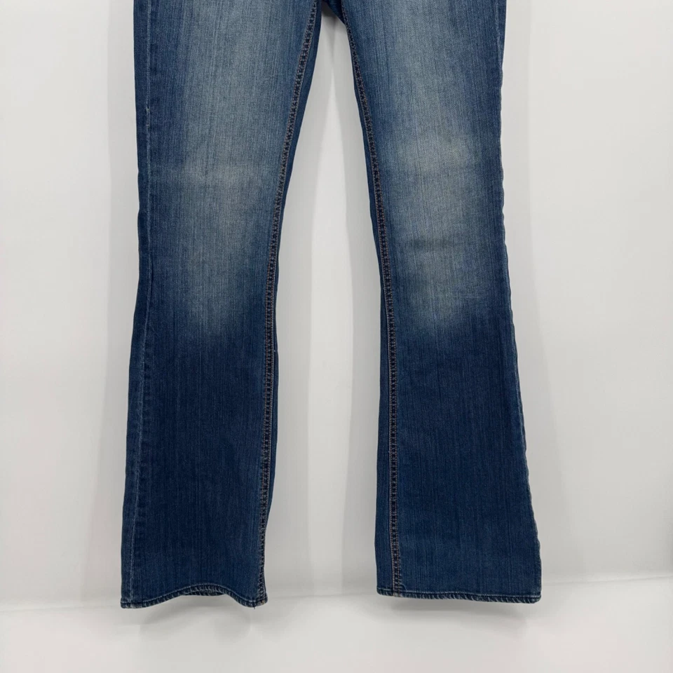 Pantalones de mezclilla Buffalo David Bitton para mujer 27 azul corte bootcut tiro bajo años 90 Y2K Foto 3 de 4