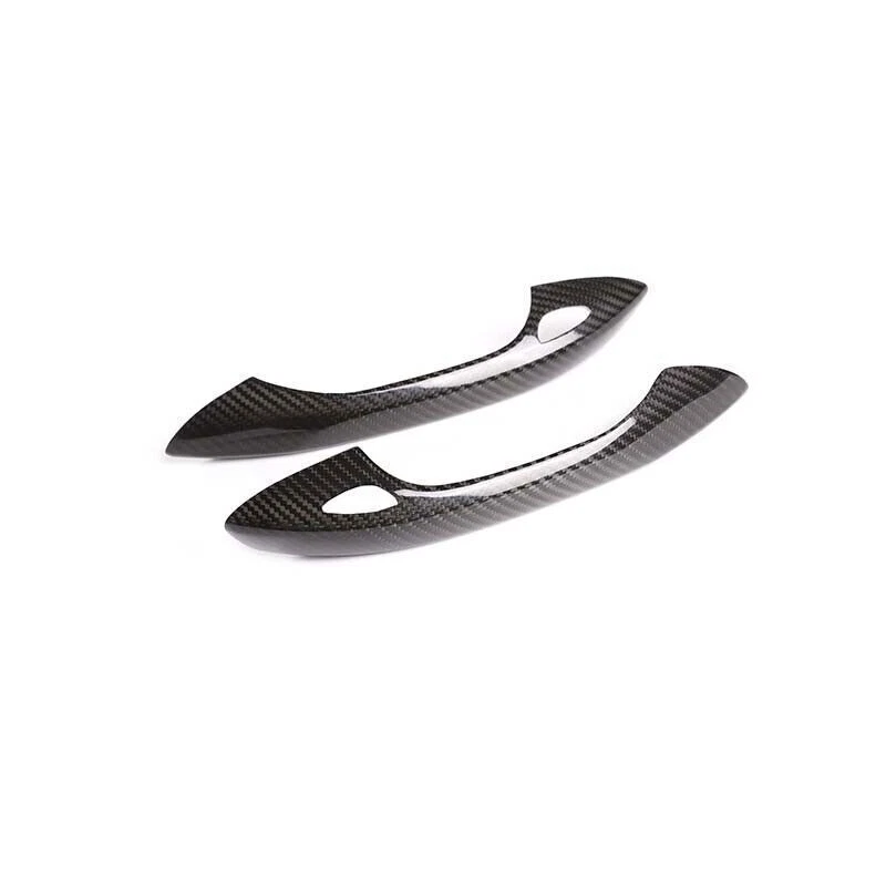 Tampa externa de fibra de carbono real para maçaneta da porta acabamento adequado para Porsche 718 Cayman 911 - Imagem 2 de 4