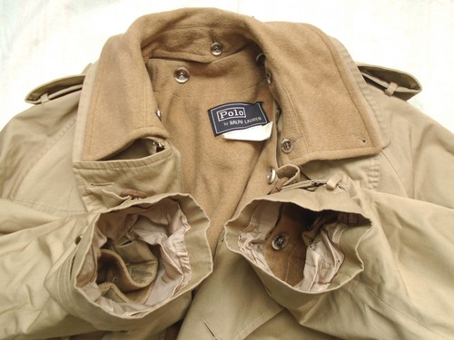 RARE Vintage 70s 80s Polo Ralph Lauren 42R* Liner Trench Coat Made in France - Picture 11 of 15