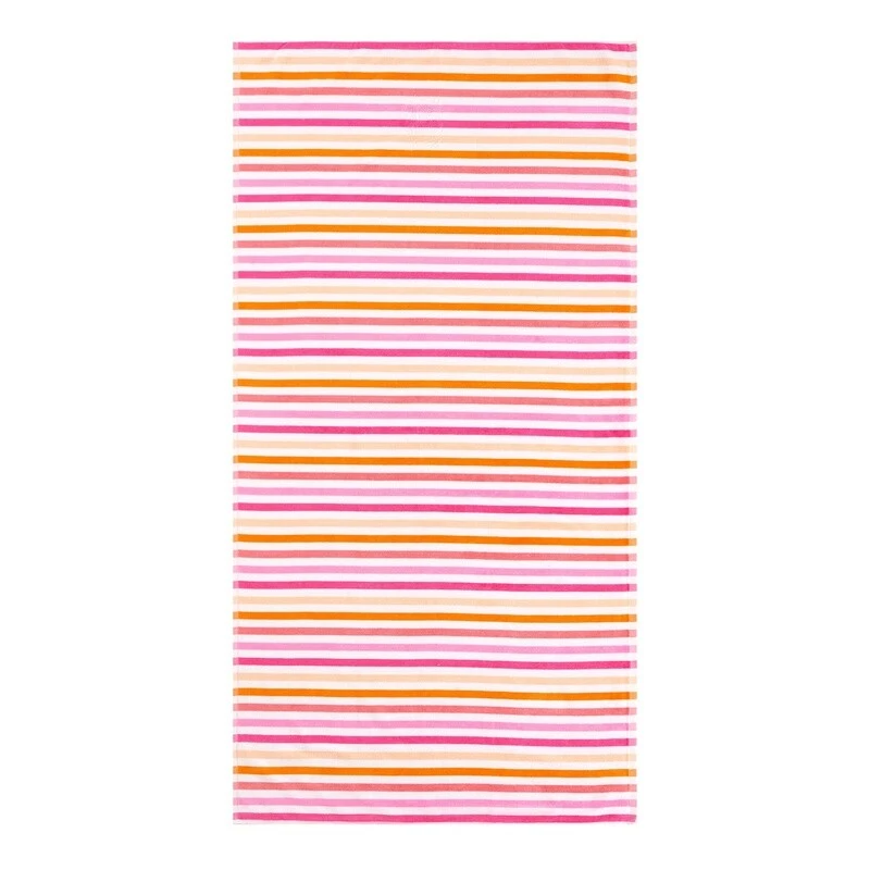 Beach Towel Striped Cotton-Blend Soft Absorbent Lightweight Outdoor Activities