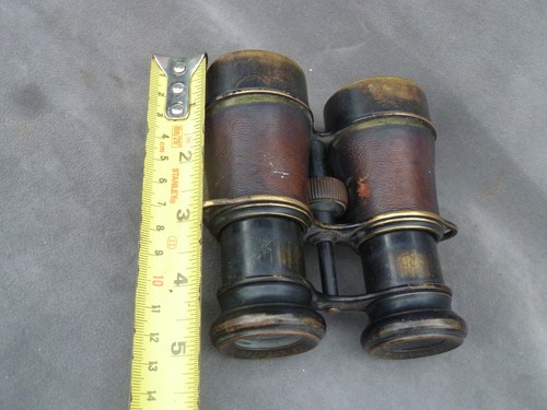 LOVELY QUALITY VICTORIAN BINOCULARS BRASS/LEATHER EMIL BUSCH A-G RATHENOW 1890S - Picture 9 of 10