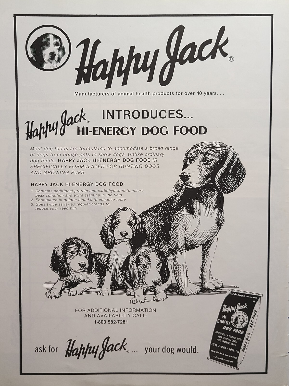 Hunting Pups Vintage Print Ad 1990