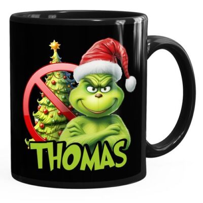 MoonWorks Grinch Kissenbezug Personalisierbar – Lustiges Weihnachtsgeschenk Für Weihnachtsmuffel