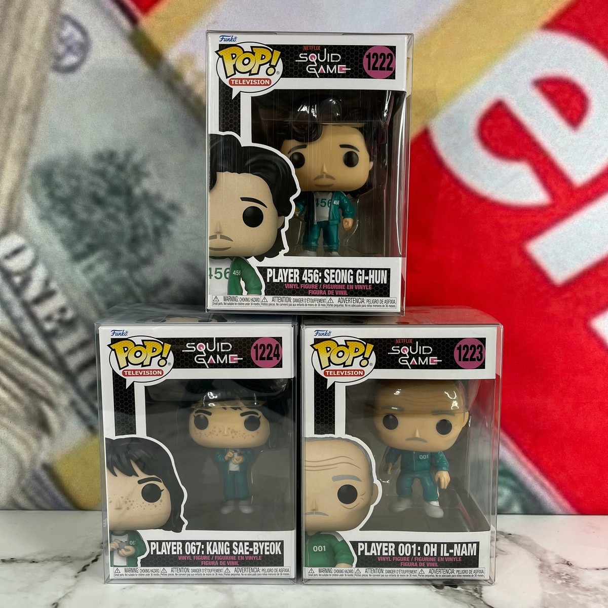 Funko Pop! Squid Game Bundle Player 456 #1222, Player 067