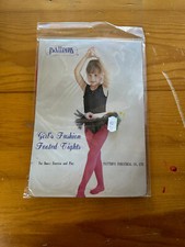 Patterns Girl's Footed Tights - Red - Style 646 - 100 Nylon - Pick Your Size