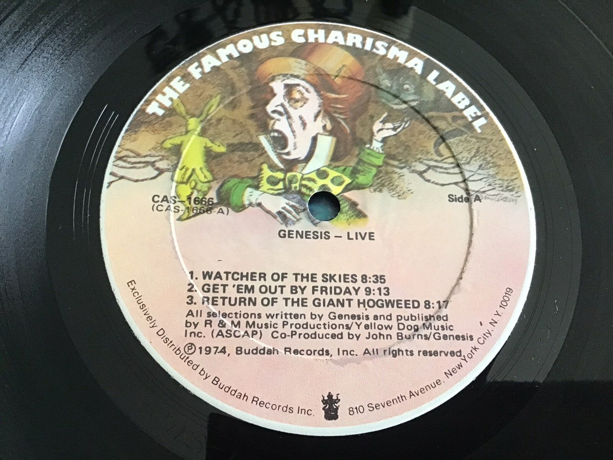 GENESIS - LIVE CHARISMA LABEL RECORD ALBUM LP 33 VINTAGE 1974 CAS