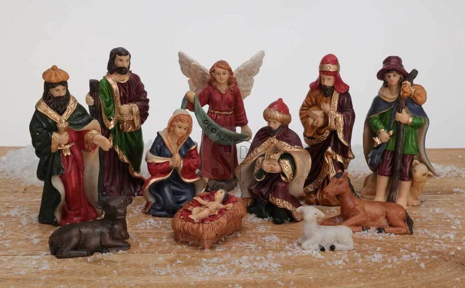 Krippenfiguren Set 11 Figuren Weihnachten Krippe 5-10cm Maria Josef Jesus Schaf - Bild 3 von 3