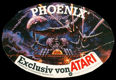 Werbe Aufkleber - Atari Phoenix Telespiel - 12x8cm - Vintage 80er  Computerspiel
