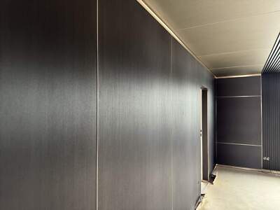 Wandpaneele Deckenpaneele Dunkelbraun gemasert,ca.260x122cm,(4x59x119cm+Reste)