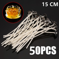 Candle Wicks 6 Inch Cotton Core Candle Making Supplies Pre Tabbed New 50pcs