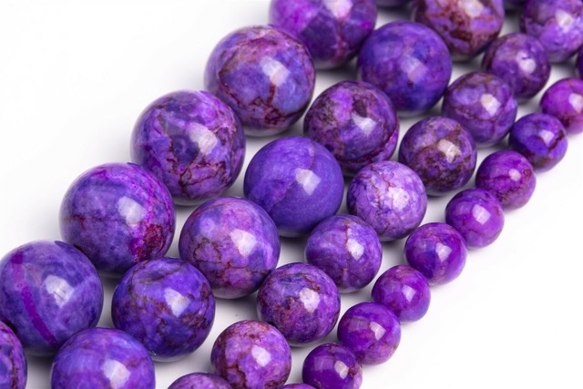 Blue Purple Magnesite Turquoise Grade AAA Round Gemstone Loose Beads 6/8/10/12MM Blue Purple Magnesite Turquoise Grade AAA Round Gemstone Loose Beads 6/8/10/12MM