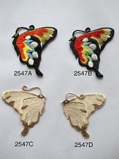  2547 Red/Black,Brown/Yellow Butterfly Embroidery Iron On Applique Patch