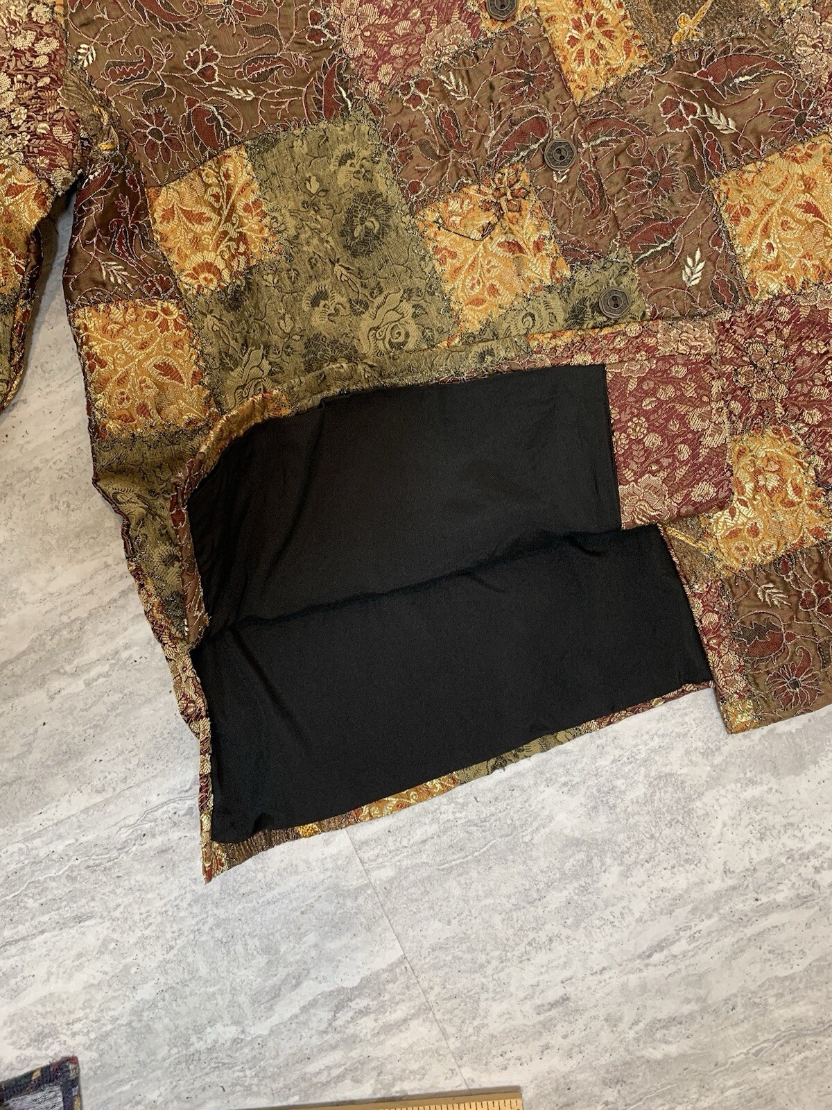 Chico’s Jacket Size 3 (XL/16) Patchwork Metallic … - image 11