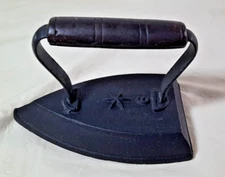 Vintage  Cast Iron #8 Sad Iron Star Symbol Nice Look!!
