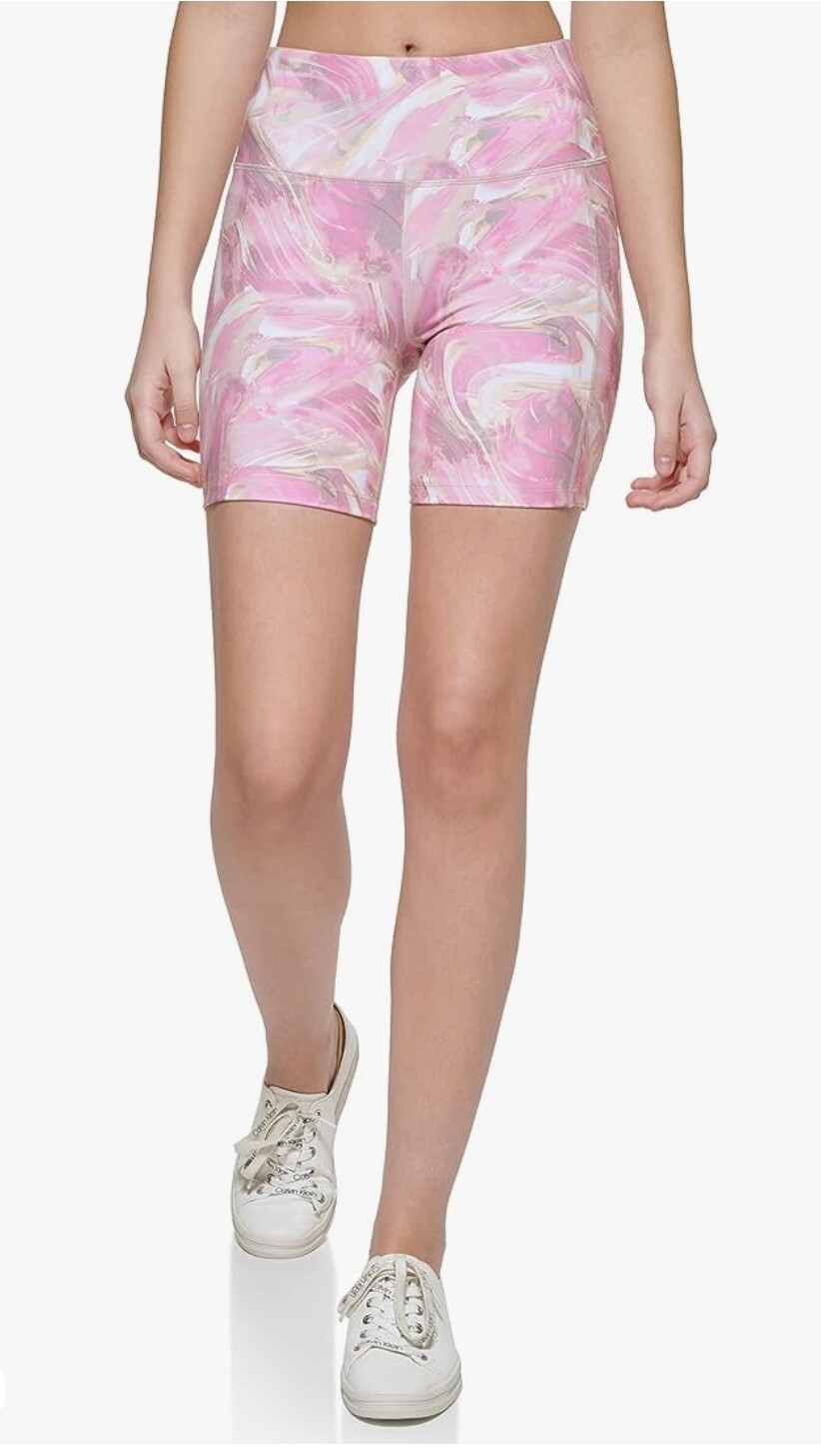 Calvin Klein Performance Biker Shorts Women's  Intermix Candy Printed Pull On-image